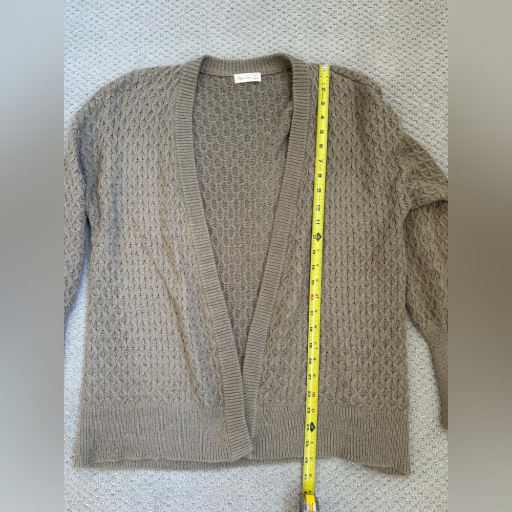 Rylee + Cru Textured Knit Open Front Cardigan Sweater Taupe Size S - Picture 5 of 8